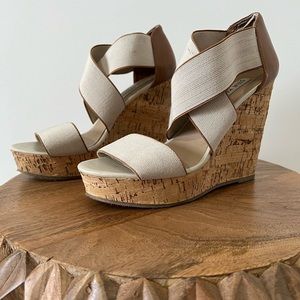 Tan platform wedges